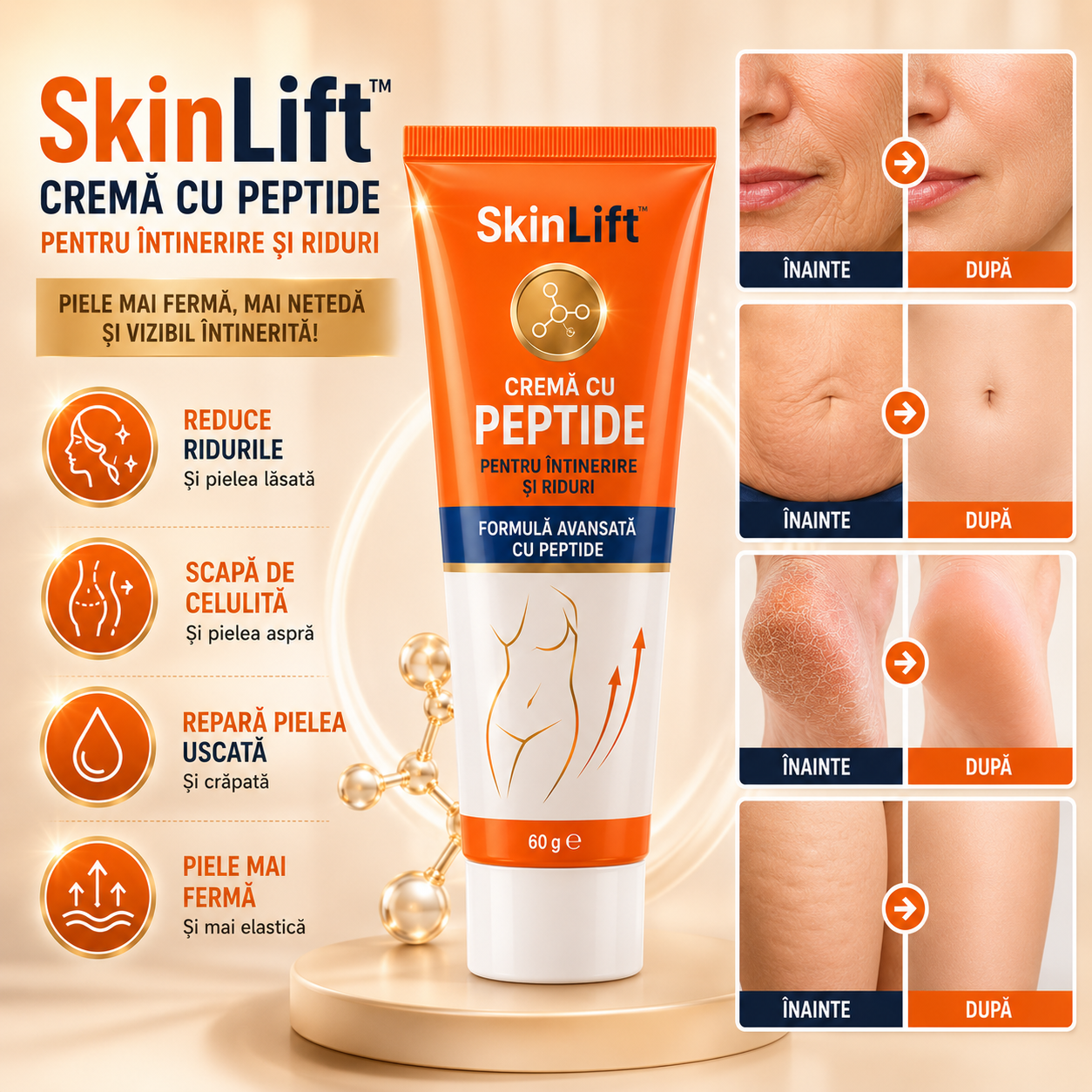 Cremă Cu Peptide Pentru Întinerire Și Riduri – SkinLift™