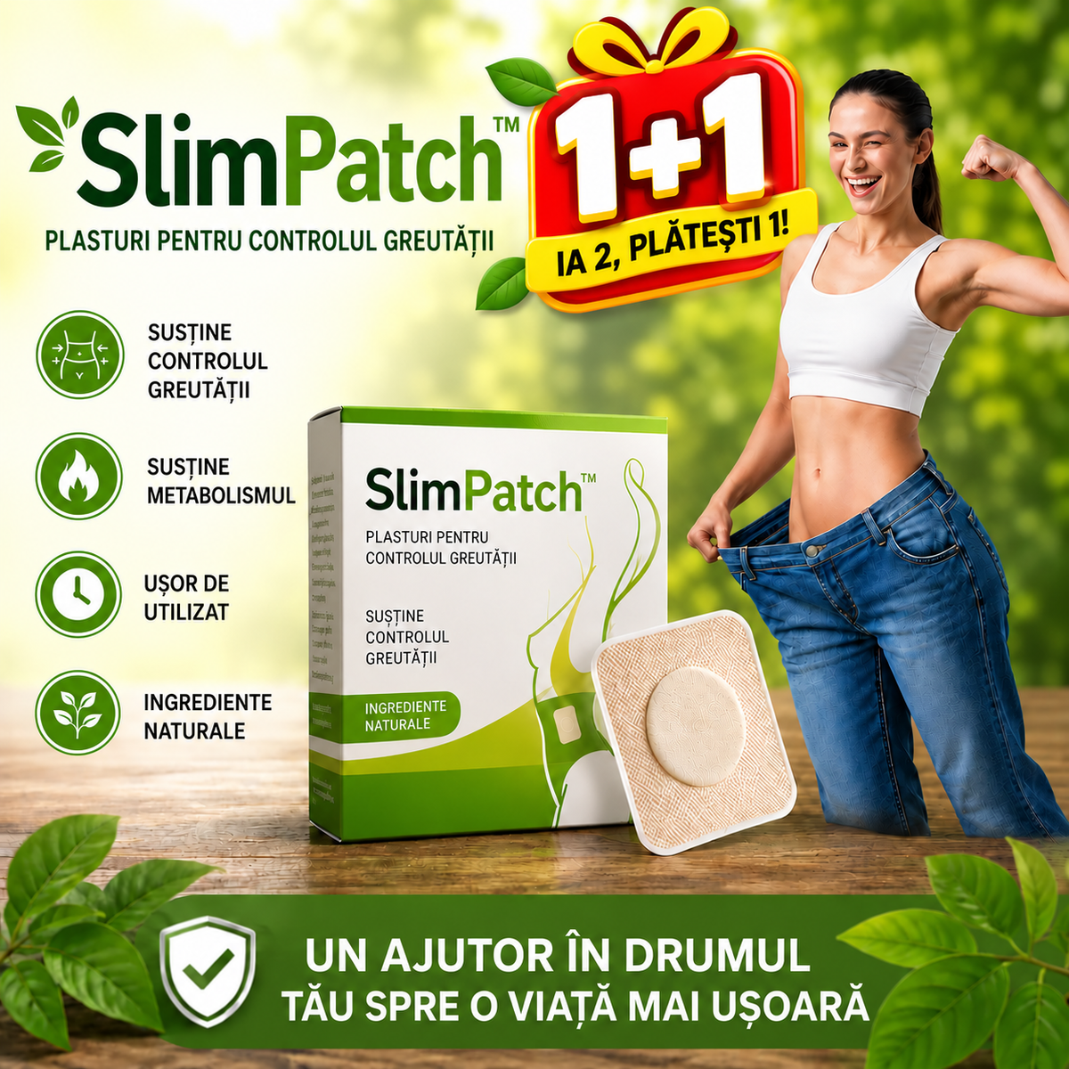 1+1 Plasturi Pentru Controlul Greutății SlimPatch™