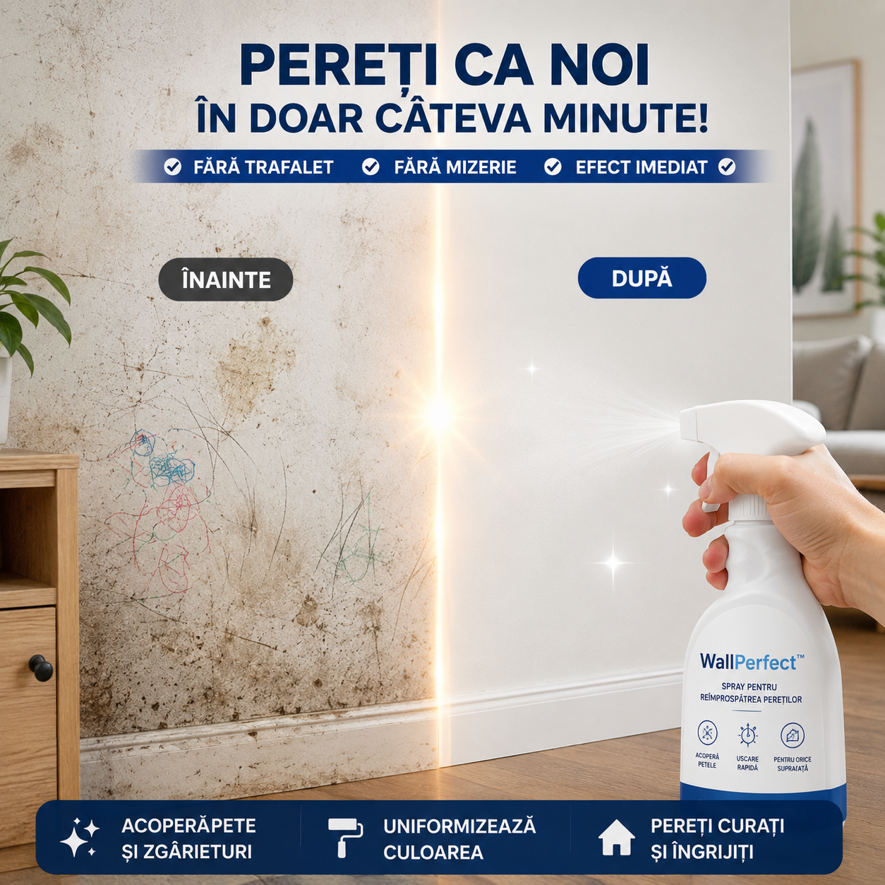 Spray Pentru Repararea Pereților WallPerfect™