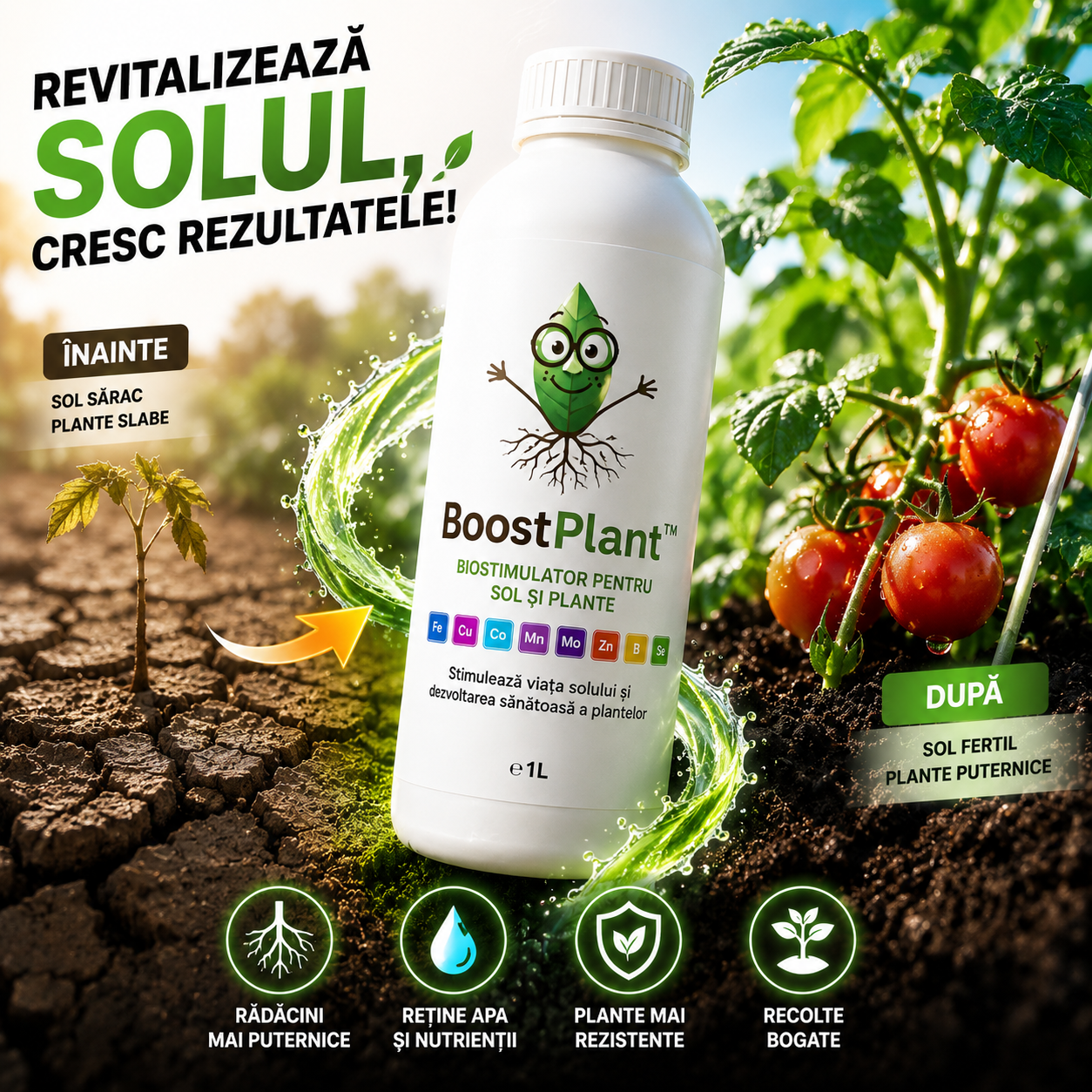 1L Biostimulator Pentru Sol Și Plante- BoostPlant™