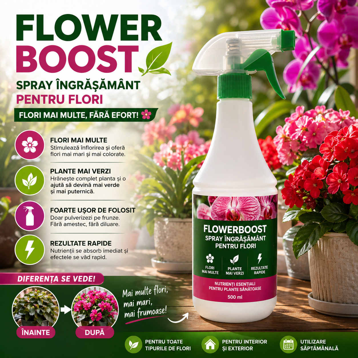 Îngrășământ Lichid Pentru Flori- FlowerBoost™