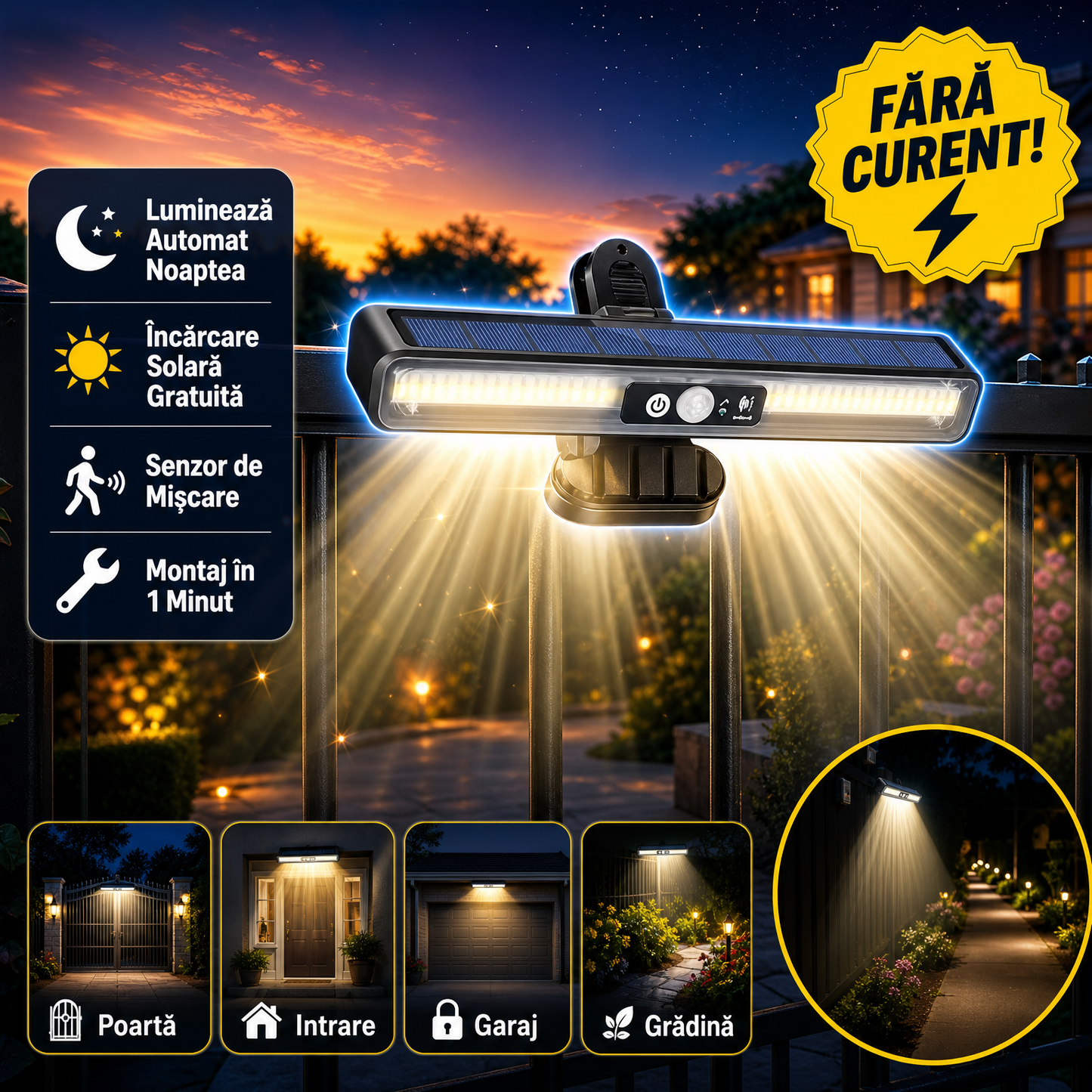 Lampă Solară Cu Senzor LumiSol™