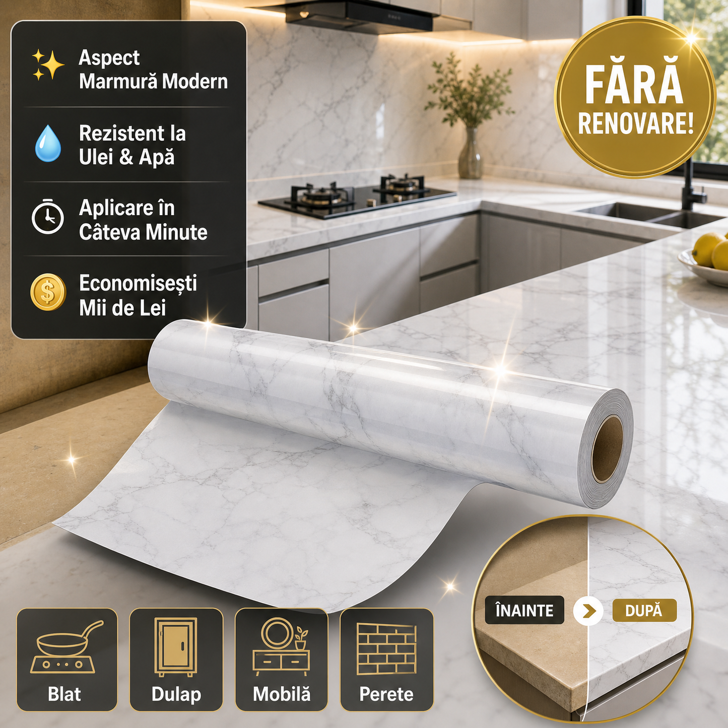 Tapet Autoadeziv MarbleCover™