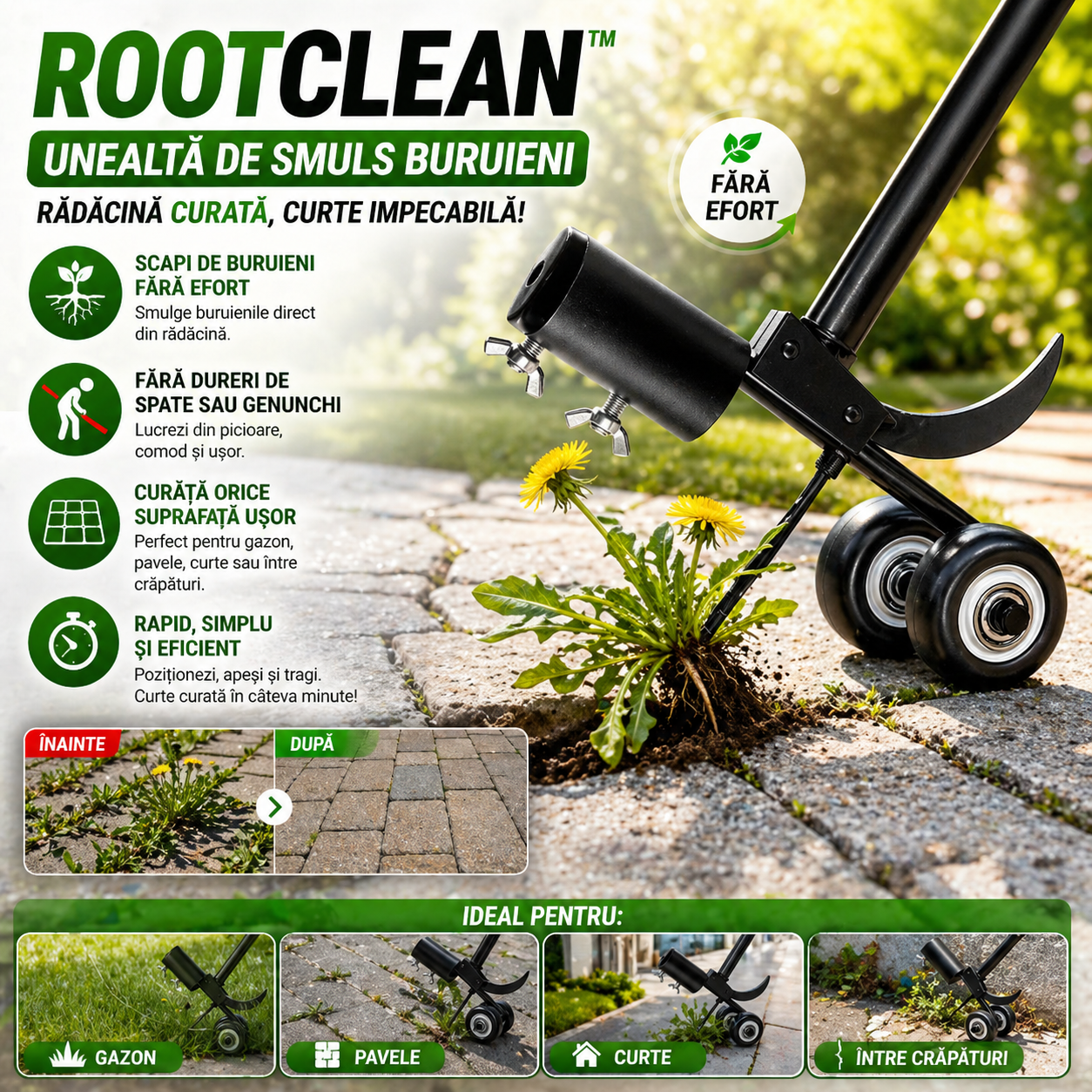 Unealtă de Smuls Buruieni- RootClean™