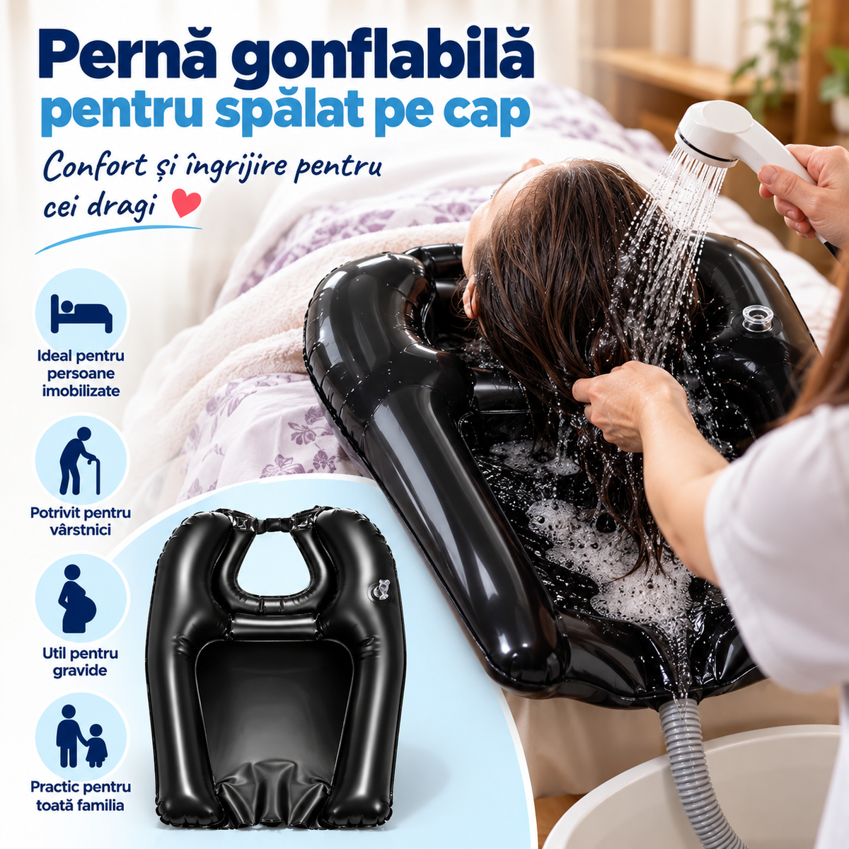 Pernă Gonflabilă Pentru Spălat Părul EasyWash™