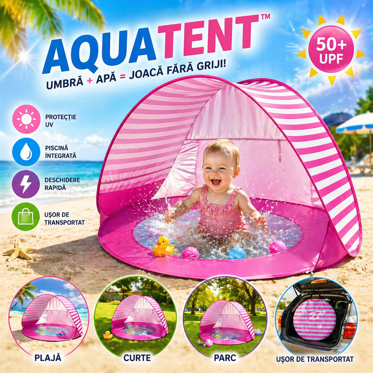 Cort cu Piscină pentru Copii- AquaTent™
