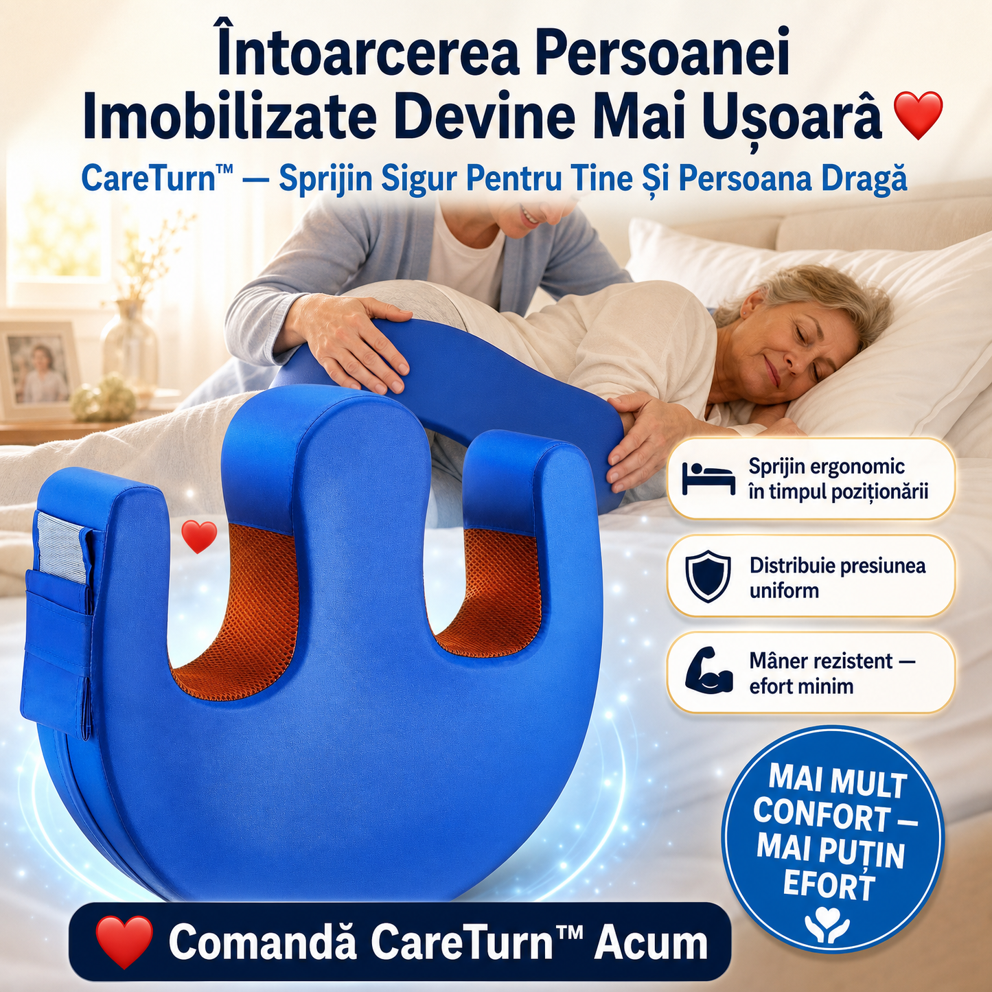 Pernă Pentru Întoarcerea Persoanelor Imobilizate CareTurn™