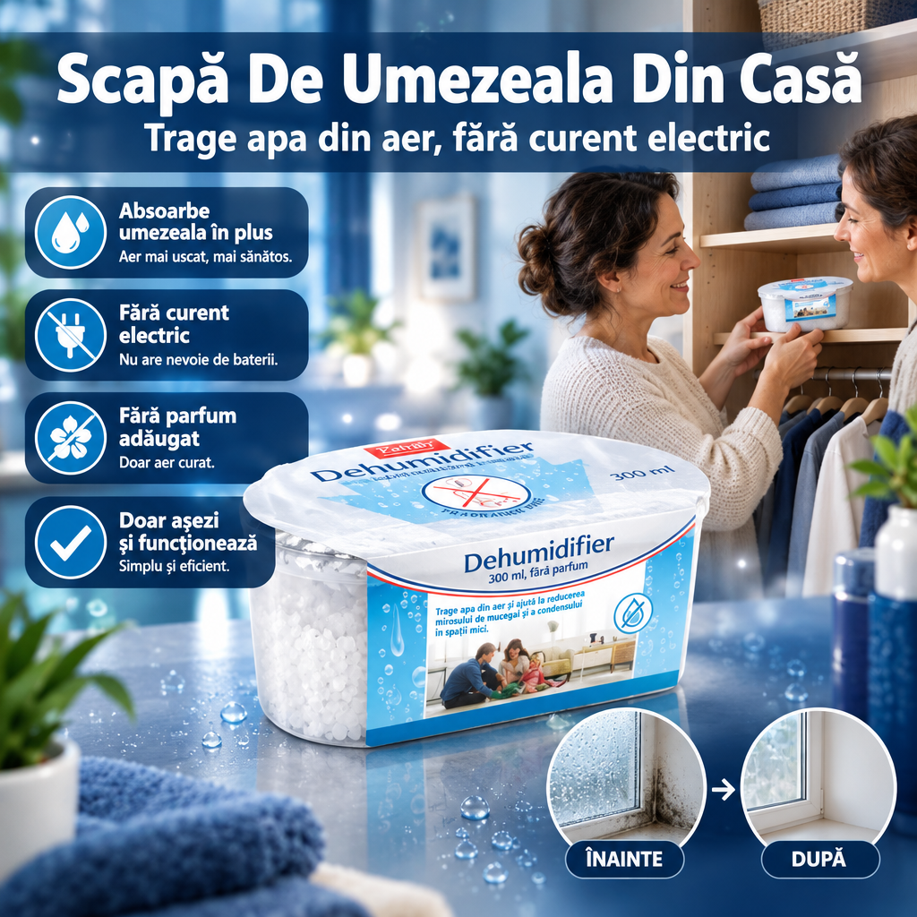 Dezumidificator cu Rezervor Fără Parfum UmezealăStop™