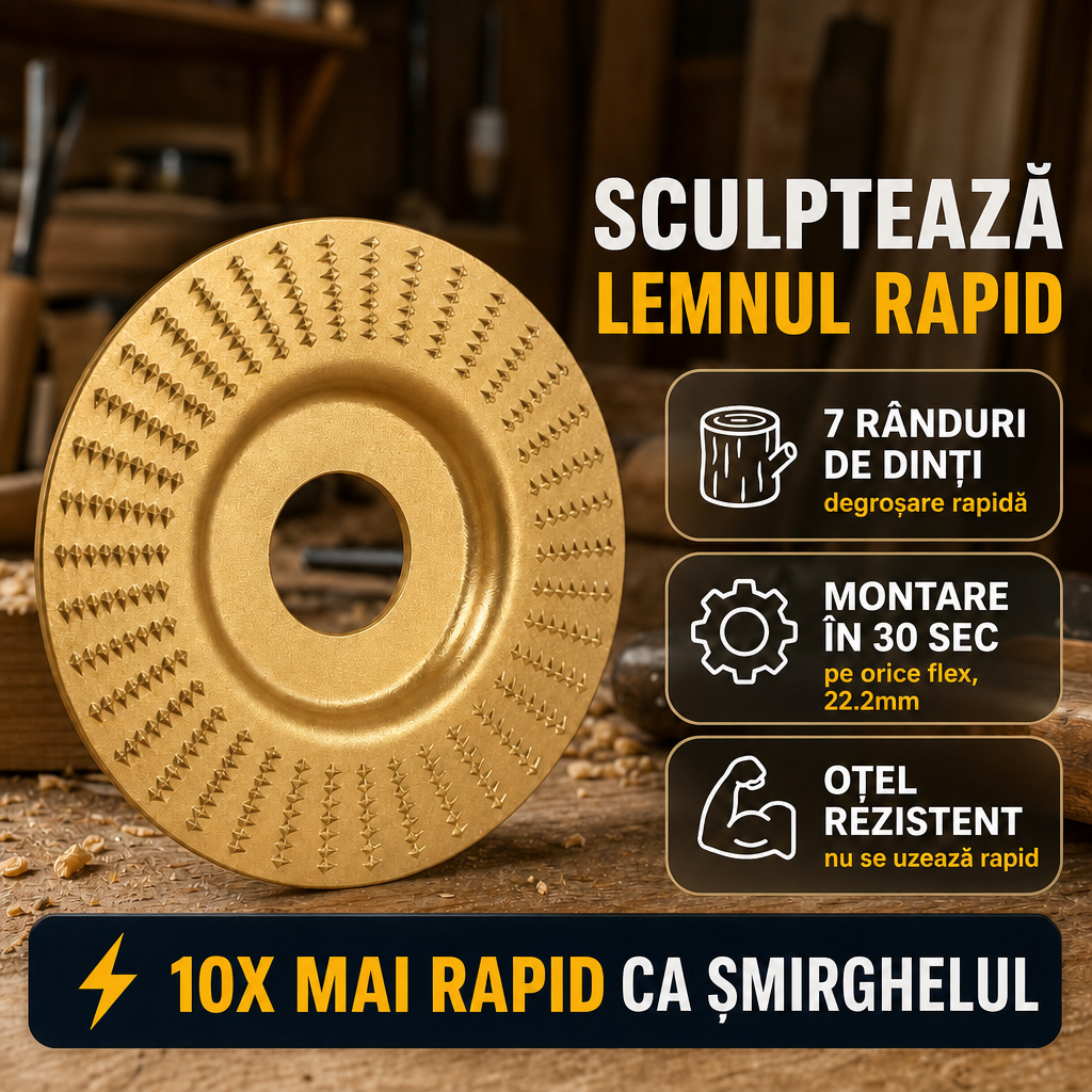 Disc Sculptură Lemn – WoodCarve™
