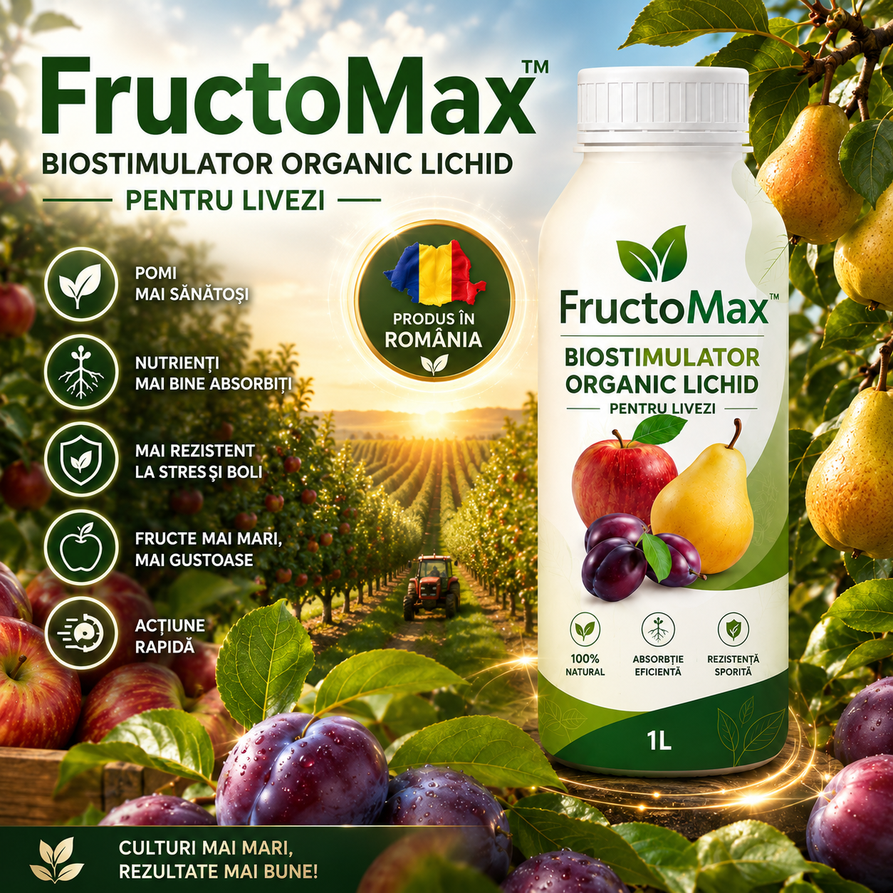 1L Biostimulator Pentru Pomi Fructiferi - FructoMax™