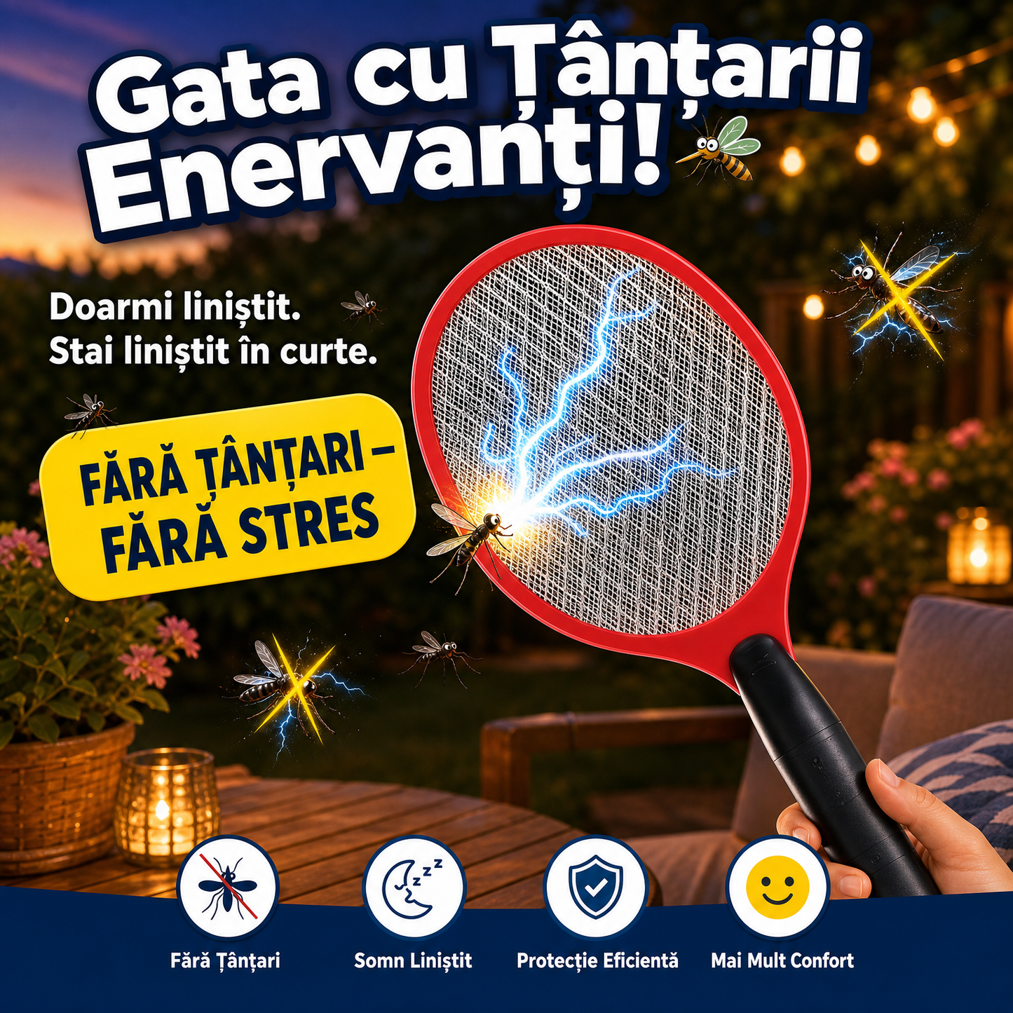 Paleta Electrică Anti-Țânțari ZapSTOP™