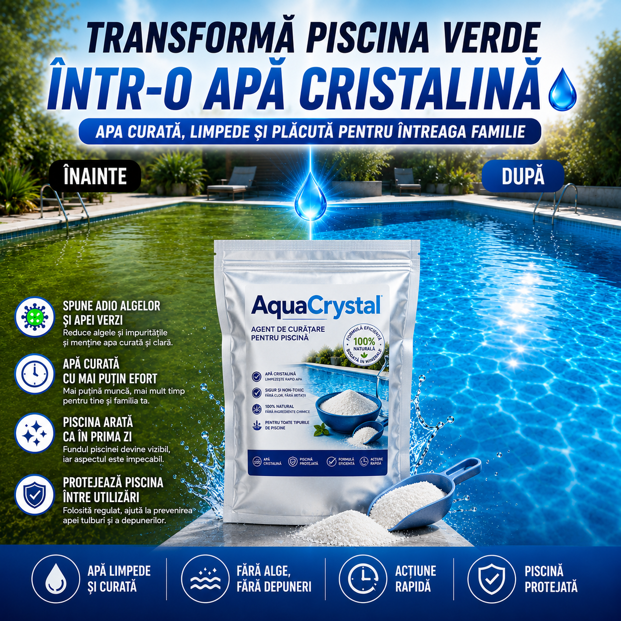 Soluție Curățare Piscină AquaCrystal™