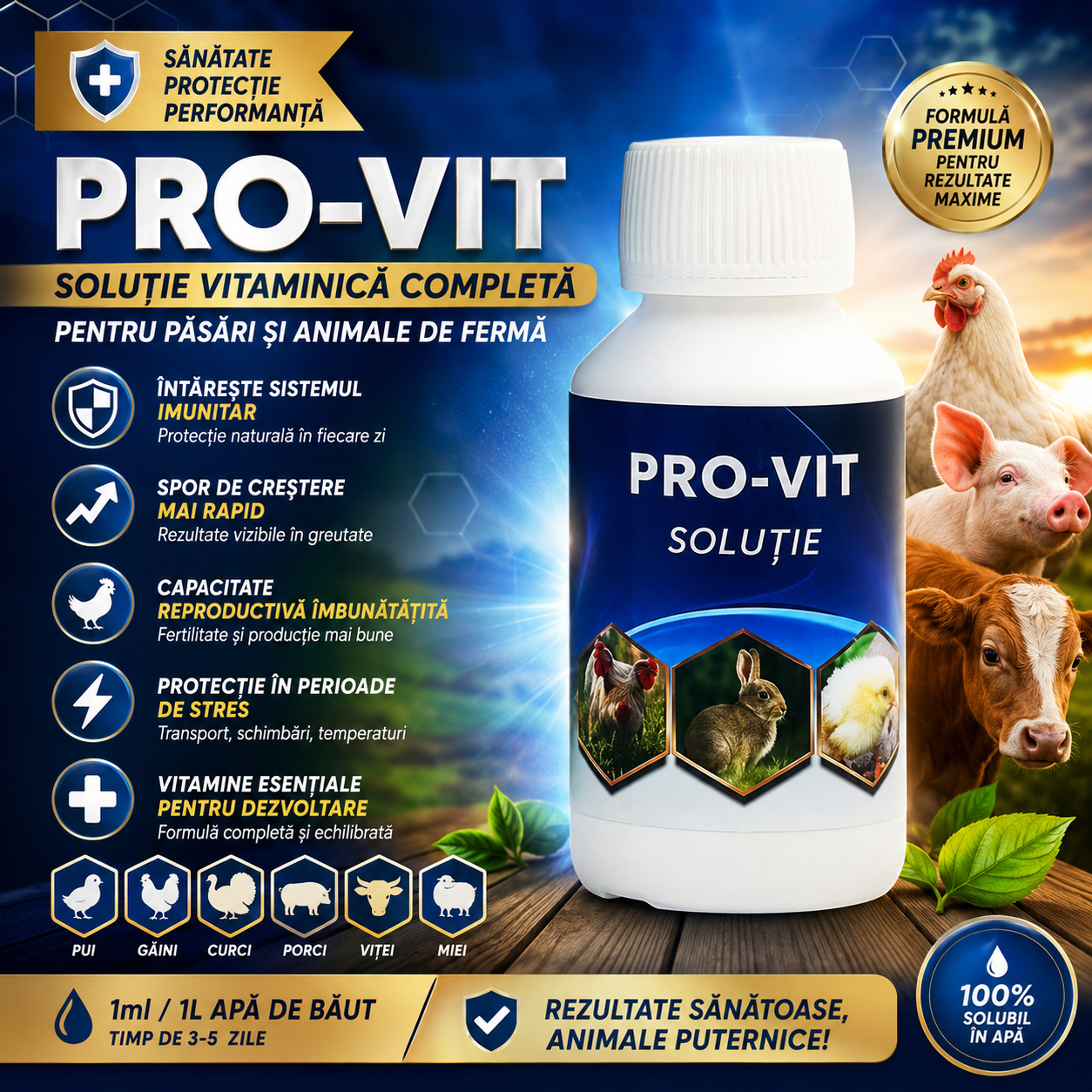 Supliment Vitaminic Pentru Animale - PRO-VIT™