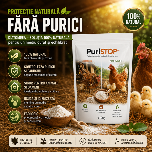 Pulbere Naturală Anti-Purici PuriSTOP™